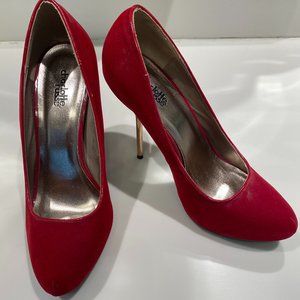 Charlotte Russe Red Suede Heels